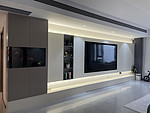 197平米现代简约风四室客厅装修效果图，软装创意设计图