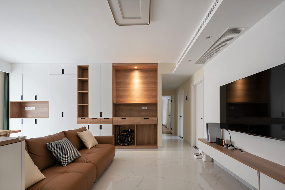 104平米北欧风格三室客厅装修效果图，软装创意设计图