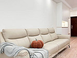 120平米现代简约风三室客厅装修效果图，沙发创意设计图