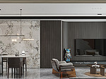 210平米轻奢风格四室客厅装修效果图，隔断创意设计图