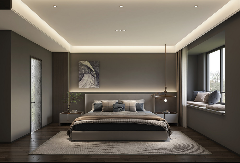 140平米轻奢风格四室卧室装修效果图，隔断创意设计图