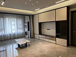 83平米现代简约风三室客厅装修效果图，收纳柜创意设计图