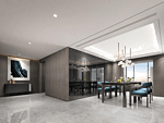 140平米轻奢风格四室餐厅装修效果图，酒柜创意设计图