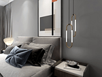 133平米现代简约风二室卧室装修效果图，背景墙创意设计图