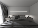 90平米现代简约风二室卧室装修效果图，墙面创意设计图