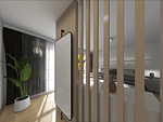 98平米现代简约风二室休闲室装修效果图，隔断创意设计图