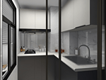 180平米现代简约风二室厨房装修效果图，橱柜创意设计图
